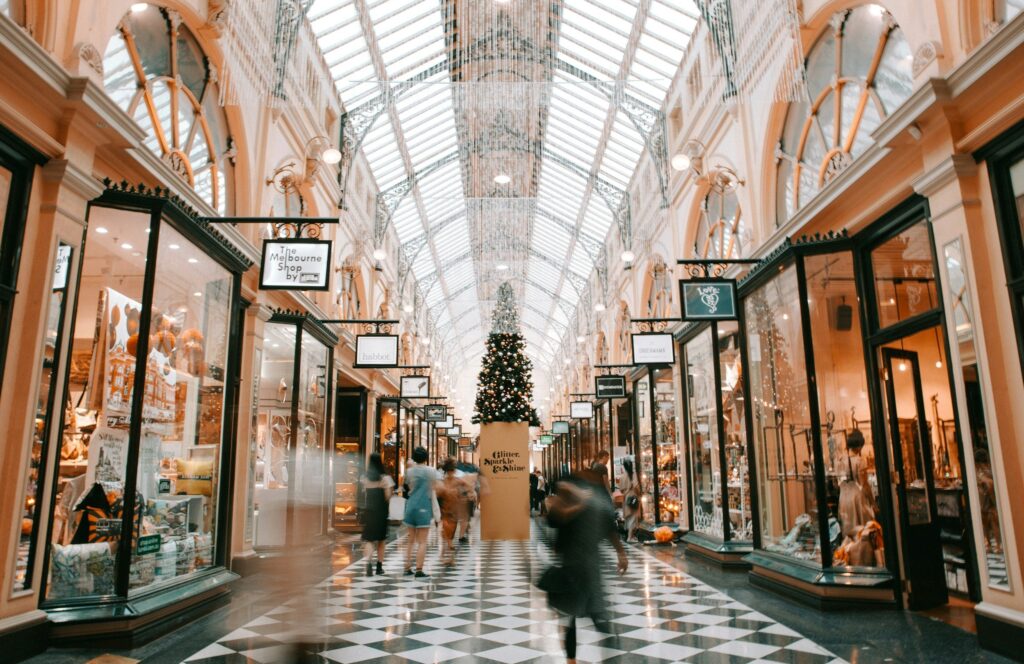 Shopping Mall During Christmas